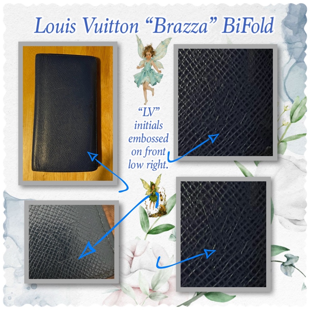 Louis Vuitton Navy Embossed BiFold Wallet